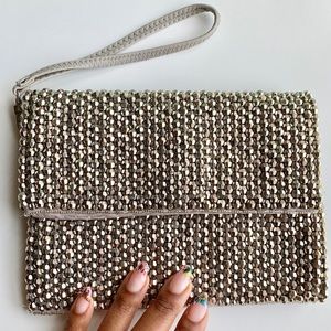 Gunmetal Beaded Wristlet
